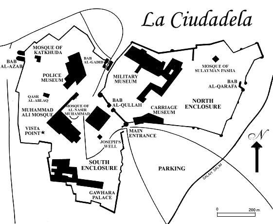 Mapa - Plano de la Ciudadela en El Cairo