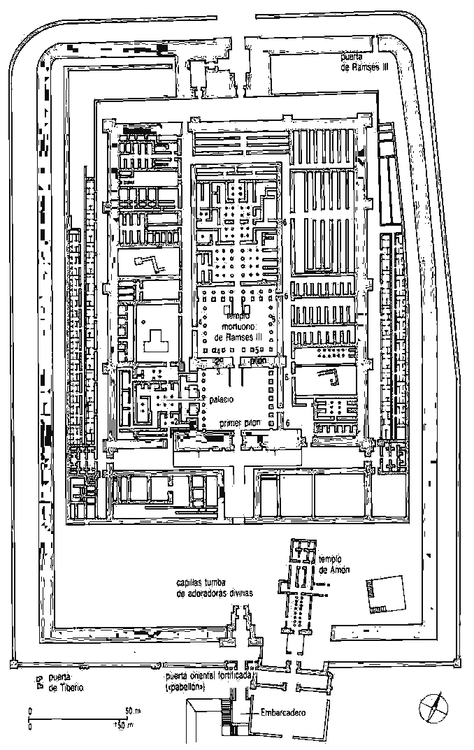 Mapa - Plano del Templo de Medinet Habu